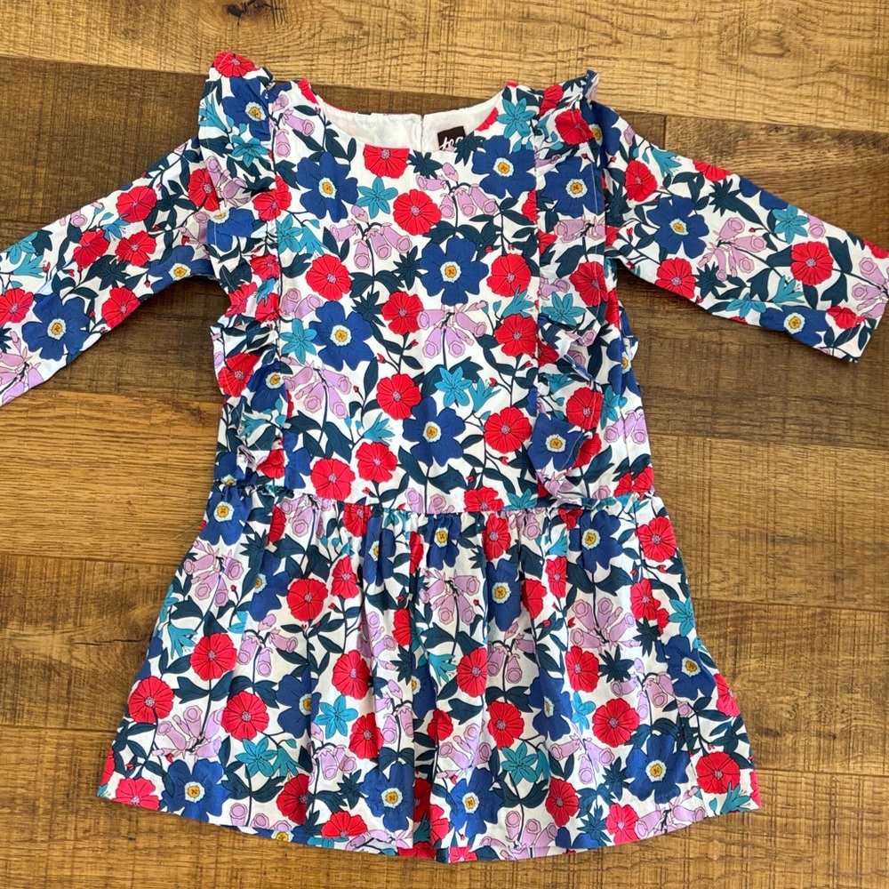 Tea Collection Floral Kids Dress with ruffles